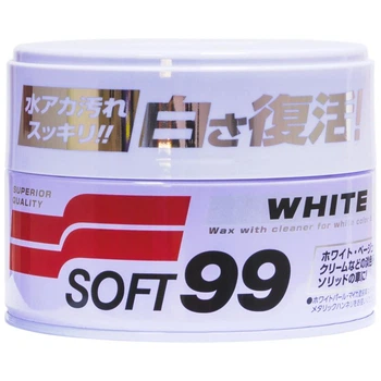 White Super Wax — полироль универсальная для белых автомобилей SOFT99 300гр 00020 (5725)