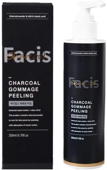 Пилинг-гель для лица Jigott Premium Facial Charcoal Peeling Gel с черным углем 200 мл (8809541281693)
