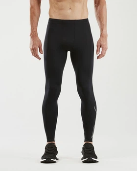 Мужские компрессионные тайтсы 2XU, Run Compression Tights, M, черный/черный отражающий логотип