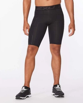 Мужские компрессионные шорты 2XU, Motion Compression Shorts, M, черный/черный логотип
