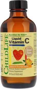 Witamina C dla dzieci ChildLife Liquid Vitamin C płyn 118.5 ml Pomarańcza (608274102002)