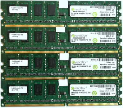 Комплект оперативной памяти Rendition DDR2 8Gb (4*2Gb) 800MHz 6400U 2R8 CL6 (RM25664AA800.16FE) Б/У