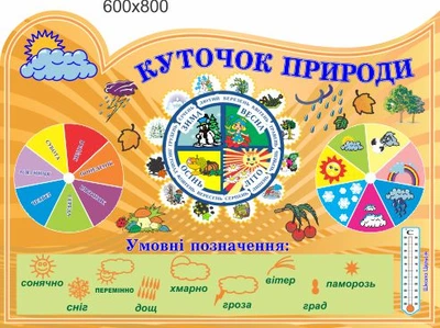 Стенд, уголок природы, ViTaLa, фигурный,800х600 мм, полноцветный, (КП000012)