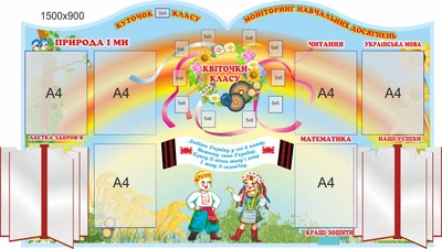 Стенд, классный уголок, ViTaLa, фигурный, 1500х900 мм, полноцветный, (КУ000023)