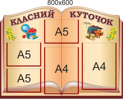 Стенд, класний куточок, ViTaLa, фігурний, 800х600 мм, повнокольоровий (КУ000043)