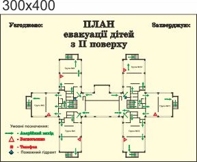 Стенд, План эвакуации, ViTaLa, прямой, 400х300 мм, полноцветный, (ДС000009)