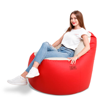 Крісло-мішок Ibiza Simple Red Екошкіра