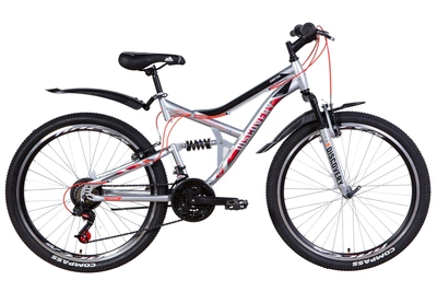 Велосипед DISCOVERY 26" CANYON AM2 Vbr рама 17.5" серебристый/черный с красным