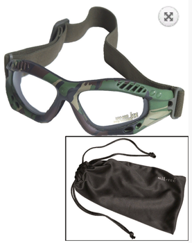 Тактичні захисні окуляри MiL-tec AIR PRO камуфльована оправа прозорі лінзи (15615420)