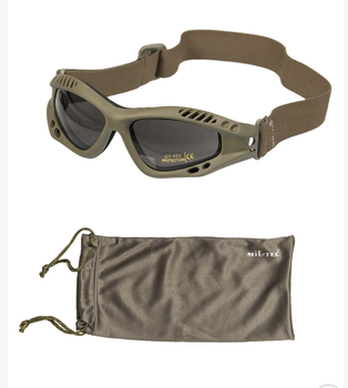 Тактичні Стрілецькі захисні окуляри MiL-tec AIR PRO олива темні лінзи (15615301)