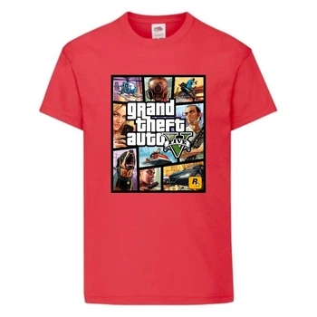 Футболка детская GTA 002 (Grand Theft Auto) красная (GTA rd 002) 128 см
