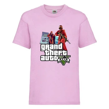 Футболка детская GTA 005 (Grand Theft Auto) светлорозовая (GTA lpn 005) 140 см