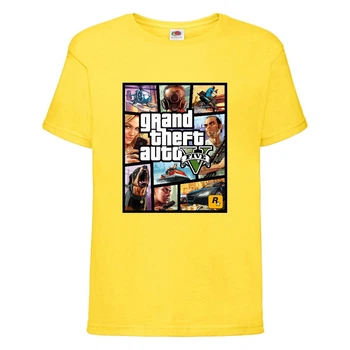 Футболка детская GTA 002 (Grand Theft Auto) желтая (GTA yel 002) 116 см