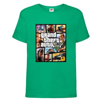 Футболка детская GTA 002 (Grand Theft Auto) зеленая (GTA grn 002) 116 см