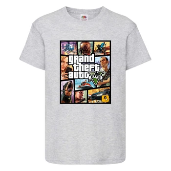 Футболка детская GTA 002 (Grand Theft Auto) серая (GTA gry 002) 152 см
