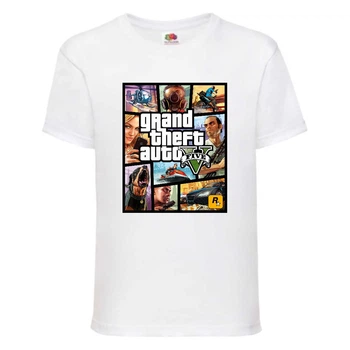 Футболка детская GTA 002 (Grand Theft Auto) белая (GTA wh 002) 140 см