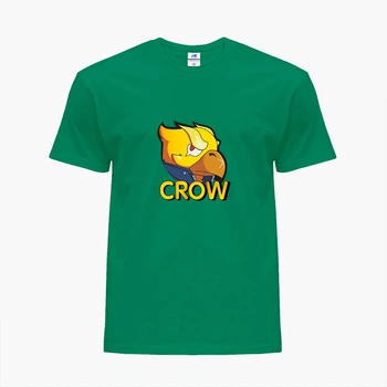 Детская футболка Бравл Старс Ворон желтый (Brawl Stars Crow yellow) (25186-1028) 146-152 см Хлопок Зеленый
