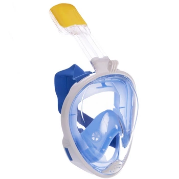 Маска для снорклинга с дыханием через нос Zelart Swim One 2068 White-Blue размер S/M
