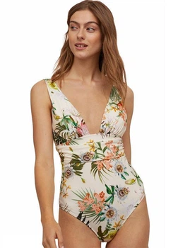Купальник H&M 32 светло бежевый цветы 25048117771