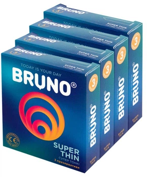Презервативи Bruno Super Thin 4 You 12 шт. (4 пачки по 3 шт.) (ROZ6400210514)