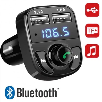 Автомобільний FM Модулятор CAR X8 трансмітер для авто з Bluetooth MP3 передавач чорний