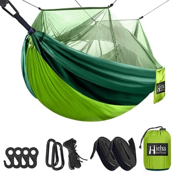 Туристический подвесной гамак с москитной сеткой Hammock Net Green 2,6 х 1,3 м зеленый