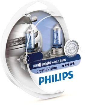Комплект автомобільних ламп H11 55W 12V PHILIPS оригінал з гарантією! PGJ19-2 Cristal Vision + W5W x2