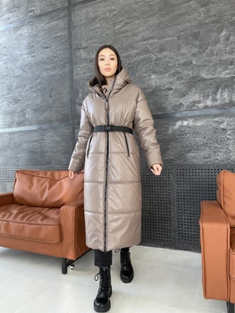 Зимнее пальто оверсайз из эко кожи K&ML 04 ( 42-48) Какао 04 - 02