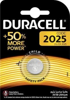 Литиевая батарейка Duracell CR 2025 DL 2025 3 В DSN Litium 1шт