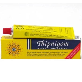 Абсолютно натуральная зубная паста THIPNIYOM с экстрактами Гвоздики, Шалфея, Ромашки и Мирры 40г