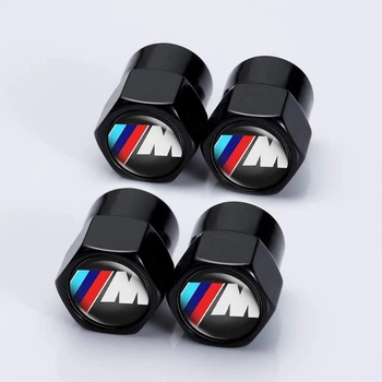 Ковпачки на ніпель для BMW M Alitek Short Black БМВ, 4 шт (67064)