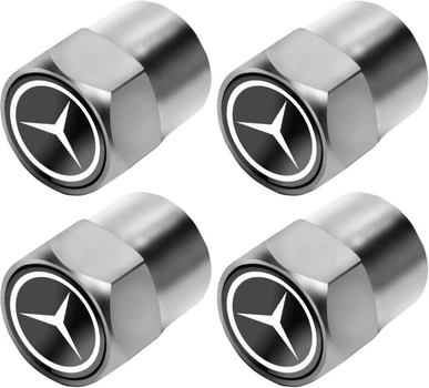 Ковпачки на ніпель для Mercedes Alitek Short Silver Мерседес (4 шт) (67008)