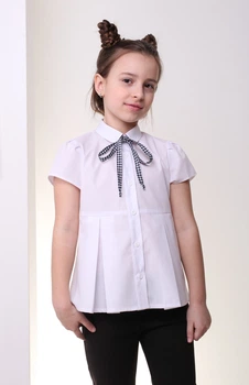 Блуза для девочки школьная ДШФ90 DM SASHKA белая 122 р.