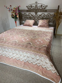 Покрывало Casablanket Барнаут с подушками 210X230см Бежевый с белым