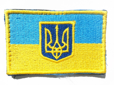 Шеврон патч UA KVF F03 Флаг Украины с гербом 80*50