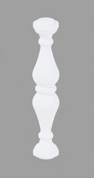 Балясина симметричная под мрамор белая глянцевая 12х68 см