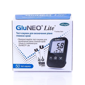 Тест-полоски для глюкометров GluNeo Lite №50 Infopia (2057-14932)