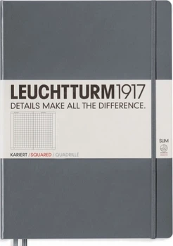 Блокнот Leuchtturm1917 Master Slim великий 22,5 х 31,5 см в клітинку антрацит