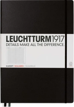 Блокнот Leuchtturm1917 Master Classic великий 22,5 х 31,5 см в клітинку чорний
