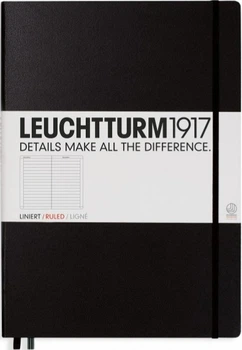 Блокнот Leuchtturm1917 Master Classic великий 22,5 х 31,5 см в лінію чорний