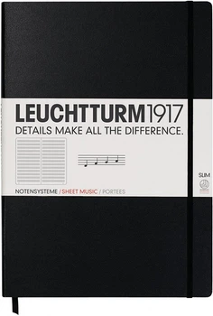 Блокнот Leuchtturm1917 Master Slim великий 22,5 х 31,5 см з нотним станом чорний