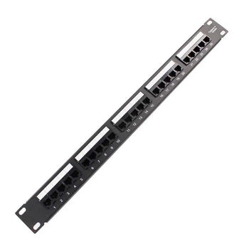 Патч-панель телефонная 25 портов UTP DUAL Cat.3 19" не экранированная черная Voltronic PPU25-1U