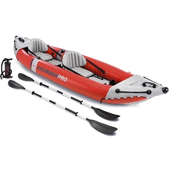 Двухместная надувная байдарка каяк Intex 68309 Excursion Pro 384х94 см весла ручной насос