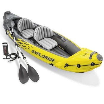 Двухместная надувная байдарка каяк Intex 68307 Explorer K2 312х91 см весла ручной насос