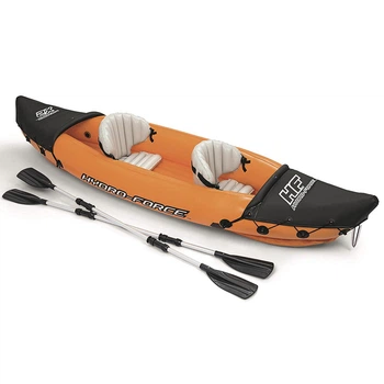 Двухместная надувная байдарка каяк Bestway 65077 Lite-Rapid X2 Kayak 321 см x 88 см оранжевая весла