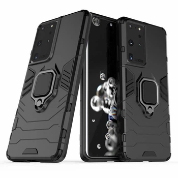 Чохол Fiji Ring для Samsung Galaxy S21 Ultra (G998) броньований бампер з кільцем чорний