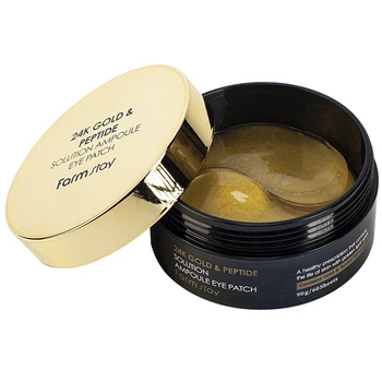 Антивікові патчі з частинками золота та пептидами FarmStay 24K Gold & Peptide Solution Ampoule Eye Patch 60 шт