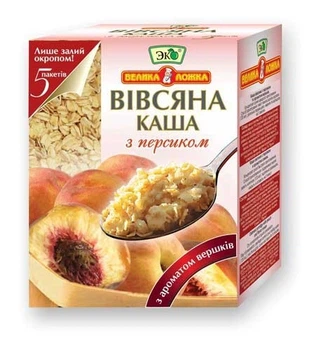 Каша вівсяна Велика ложка з персиком і вершками, 41г. х 5 шт