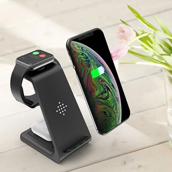 Бездротова зарядка T3 Bonola 3 в 1 док-станція для iPhone / AirPods / Apple Watch