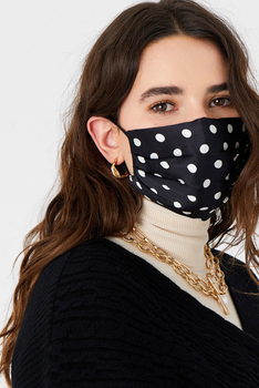 Жіноча чорна шовкова захисна маска Mono Dot Silk Face Accessorize OS 187073